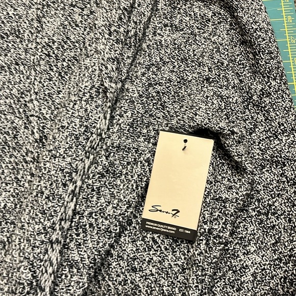 NWT seven 7 long hombre grey black lightweight open cardigan size XL - Picture 2 of 2